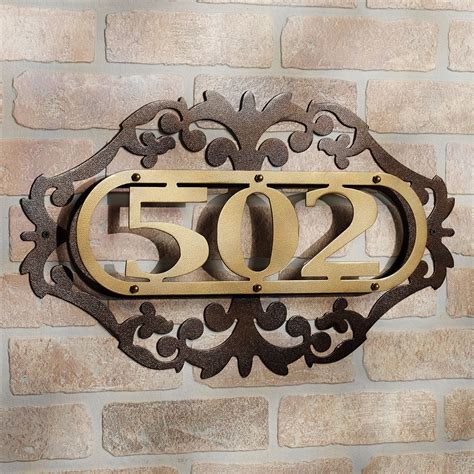 hanging house numbers metal|wall mounted house number signs.